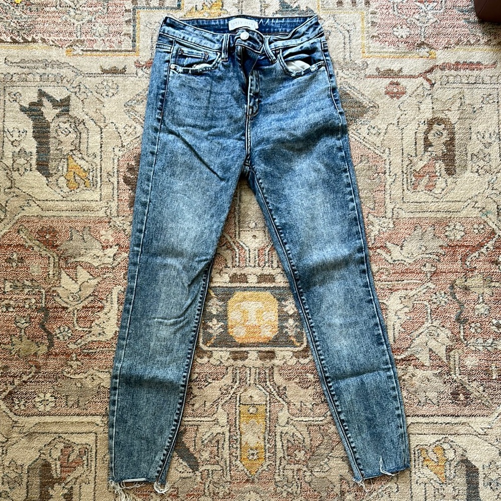 Carly Jean Los Angeles Distressed Blue Skinny Jeans